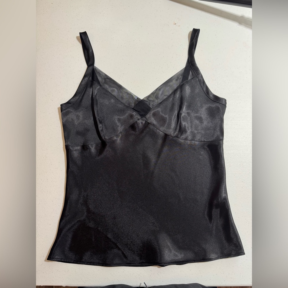 George Black Satin Tank Top